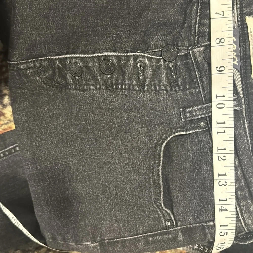 Free People Womens Curvy 29 Black Stretch Denim High Rise Skinny Button Fly Jean
